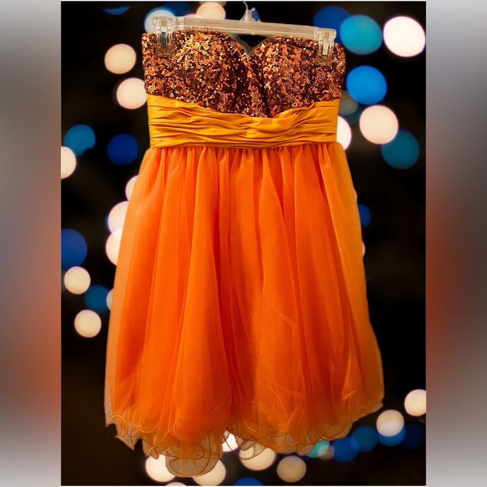Cinderella Vibrant Orange Sequin Dress